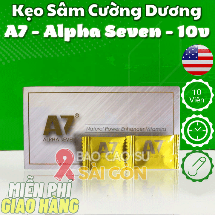 Hộp 10 viên Kẹo cường dương hỗ trợ kéo dài thời gian tăng cường sinh lý nam A7 tại TP Hồ Chí Minh